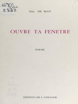 cover image of Ouvre ta fenêtre